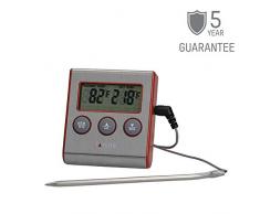 Taylor TYTHTIMPROBE Sonda termometro 2 in 1 per Carne, Timer da Cucina 24 Ore, Acciaio Inossidabile