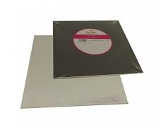 0932580 DECORA - PIATTO TORTA NERO E ARGENTO QUADRATO 24 X 24 CM