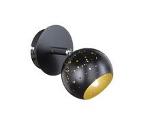 WOFI, Faretto da parete, metallo, G9, 15Â W, Nero, 10Â x 10Â x 15Â cm