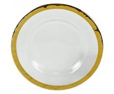 LORENZON GIFT Sottopiatto Vetro Bordo, Oro, Taglia Unica