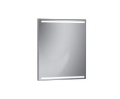 Kristaled Specchio da Bagno scanalato con Luce, Vetro, Argento, 60Â x 80Â x 2.5Â cm