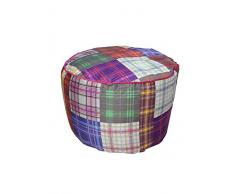 Homemaison Pouf Rotondo Patchwork a micropalline, Cotone, 50Â x 30Â cm