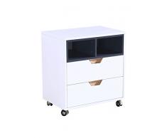Lo+DeModa Nordika Cassettiera per Ufficio, Legno, Multicolore, 70.5x46x27.55 cm