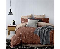 decoking Premium biancheria da letto con cuscino 80Â X 80Â marrone disegno geometrico letto Covers microfaserbettwaesche garnituren marrone cioccolato Brown Chocolate Beige Cappuccino Hypnosis Collection Snowy Night, Microfibra,