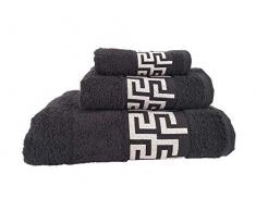 forentex Giochi in spugna (Ref vsc-500g) uso multifunzione per bagno, Doccia, lavandino, spiaggia, 100% Cotone/Cotone, Nero, 30Â X 50, 50Â X 90,100Â X 149