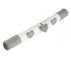 Charme et Douceur - Salsicciotto paraspifferi in poliestere, grigio e bianco, 85 x 3 cm