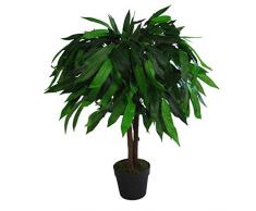 Leaf Design UK XL Albero di Mango Artificiale pianta Vaso in plastica Nera, Altezza 80Â cm