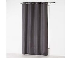 Douceur d interno tenda a occhielli microfibra unita assoluto, Poliestere, Antracite, 280 x 140 cm