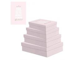 Dcasa Set di 4 scatole rettangolari Basse di Compleanno, scatole portaoggetti per Decorazioni Festive Articoli per la casa, Unisex, per Adulti, Colore: Unico