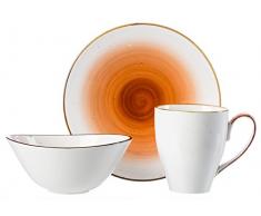 Ritzenhoff & Breker Brunch e Colazione Set di stoviglie Cosmo, 3Â Pezzi, Porcellana Colazione Service, Orange, 29Â x 19Â x 25Â cm, 3Â unitÃ 