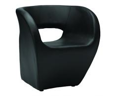Premier Housewares 2403498 Sedia Aldo in Effetto Pelle, Nero