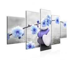 Feng Shui 500151c - Quadro da parete con fiori in tessuto non tessuto, 200 x 100 cm, formato XXL, 5 pezzi, prodotto in Germania, pronto per essere appeso