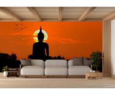Oedim - Fotomurale in Vinile per Parete Buddha nel Tramonto | Fotomurale per pareti | Murale | Vinile Decorativo | Varie Misure 400x300 cm | Decorazione da Sala da Pranzo, Soggiorno, Camera
