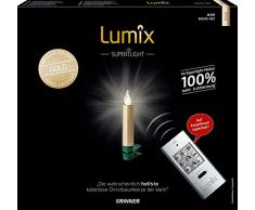 Krinner Lumix LUMIX Superlight Mini Metallic - Set di 12 candele Power LED per albero di Natale, in plastica ABS, 0,014 W, 1,5 x 1,5 x 9 cm, laccate a mano