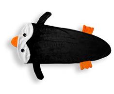 Soleil docre Pinguino Plaid in Pile, Nero, Taglia Unica