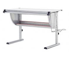Robas Lund Scrivania per Bambini Regolabile, School I, MDF/Metallo, Grigio, 60x118x93 cm, 40051GS2