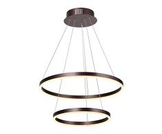 Interfan lampada a sospensione doppia, 90Â W, Marrone, 60Â x 60Â x 120Â cm