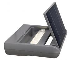 Lutec Mini Ledspot Lampada da Esterno LED Pannello Solare Integrato 1 W, Grigio Antracite, 5 x 18.1 cm