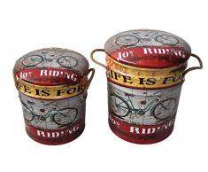 Green Jem - Set portaoggetti per Bicicletta (Joy Riding), Include 1 Sgabello Grande e 1 Piccolo