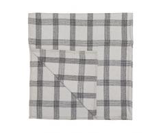 Cala Living Coperta Scozzese a Quadri con remallado perimetrale, Lana, Bianco/Beige, Singolo, 170Â x 130Â x 3Â cm