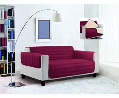 Trendy Copri Divano Trapuntato, Bordeaux/Panna, 1 Posto