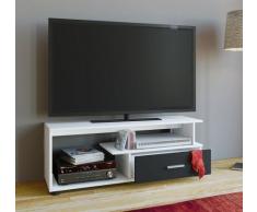 VCM Rimini Mobile TV, Legno, Bianco/Nero, 43 x 110 x 40 cm