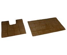 Rapport Piastrelle Bagno e WC, Set, Cotone, Cioccolato, 80Â x 50Â x 2Â cm