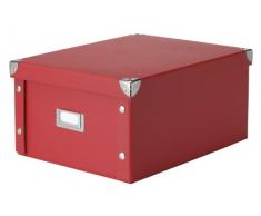 Zeller 17922 - Scatola portaoggetti in Cartone, 35 x 28 x 17 cm, Colore: Rosso