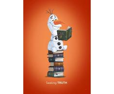 Komar - Quadro Disney Frozen Olaf Reading per cameretta dei Bambini, Decorazione, Stampa Artistica, Disponibile in 3 Misure, Multicolore, WB068-50x70