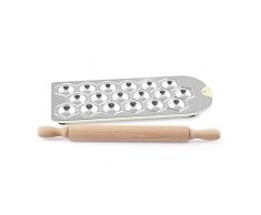 Officine Standard 8407700 Stampo Alluminio, 18 Ravioli, Legno/Argento