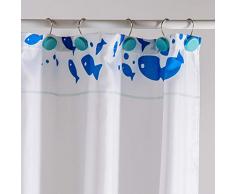 Sancarlos Blue Fish Tenda Doccia, Polyester, Blu, Taglia Unica