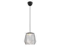 Philips Italo Lampadario Moderno LED Cucina, Camera da Letto, Salotto, in Vetro Grigio, 1 Lampadina da 4,5 W Inclusa