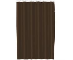 MSV 140774 - Tenda da Doccia in Poliestere/plastica/Polipropilene, 12 Anelli Inclusi, 180 x 200 x 0,1 cm, Colore: Cioccolato