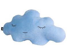 Paparajote Factory Cloud Newborn - Cuscino Morbido di Pelliccia, a Forma di Nuvola, Speciale per Neonati 80 x 16 x 42 cm Blu