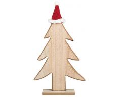 Unbekannt III Albero di Natale in Legno con Cappello di Babbo Natale, ca. 32 x 18 x 5 cm, Decorazione per Natale, Avvento e Inverno, Marrone