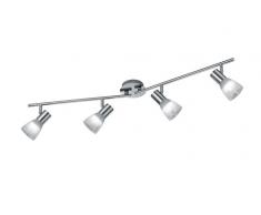 Trio Leuchten, Sistema di faretti LED da soffitto a 3 luciLevisto II, in nichel opaco e vetro, 871210407