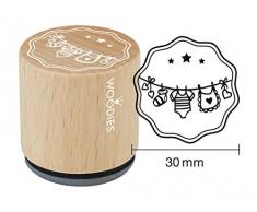 Woodies Timbro Corda stendibiancheria, Legno, 3,4Â x 3,4Â x 3,5Â cm
