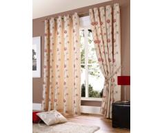 Just Contempo Occhielli, Poliestere, Panna (Avorio Rosso Scarlatto Vinaccia), Paio di Tende 167 x 137 cm