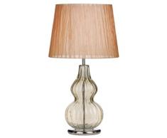 Premier PREM-2501403 Lampada da Tavolo, Cromo/Vetro/Tessuto, Crema