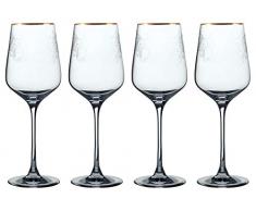 V & A C000470Â Cole Collection set di quattro cristallo bicchieri da vino rosso, 450Â ml