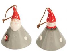 Villa dâEste Home Tivoli Claus Set Appendini Campanella, Dolomite, Grigio, 7.3 x 7.3 x 8.5 cm 2 unitÃ