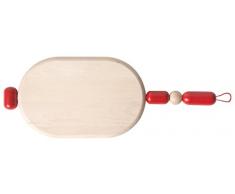 BITOSSI Bijoux Tagliere Ovale, Legno, Rosso, 46x18x3 cm