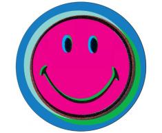 ZAK Designs 6187-1800-Set di 4 sottobicchieri in melamina, Diametro 10 cm, Motivo: Smiley, Motivo: Pop Art