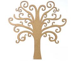 Albero in legno MDF per fai da te, famiglia, matrimoni, vuoti, regali, artigianato, decorazione (albero3) (250 mm)