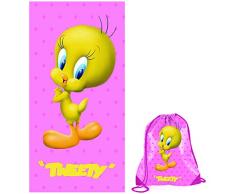 Warner Bros Telo Mare, Rosa, cm.70x140