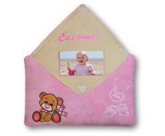 ZEP Cuscino Benvenuta it Cornice portafoto, in Microfibra, Rosa