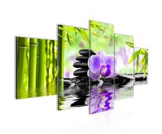 Quadro Orchid Feng Shui 200 x 100 cm - XXL Immagini Murale Stampa su Tela Decorazione da Parete Pronte per lapplicazione - 502051b