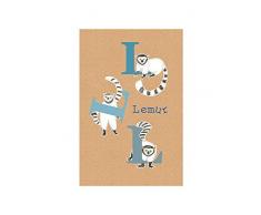 Komar Quadro da Parete ABC Animal L Poster Immagine Soggiorno Camera da Letto Decorazione Stampa Stampa Senza Cornice Disponibile in Tre Misure, Multicolore, P036L-30x40