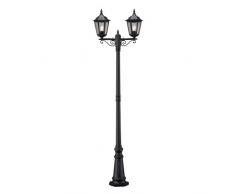 Konstsmide 7234-750 Firenze - Lampada da Terra 25 x 63 x 220 cm (LxPxA) a 2 Punti Luce da 100 W, IP43, in Alluminio Laccato, Colore: Nero Opaco
