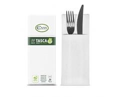 Class C4032TA-0-PEFC Airlaid Tovagliolo Tasca Portaposate, Carta, Bianco, 40x32x0.8 cm, 20 unitÃ 